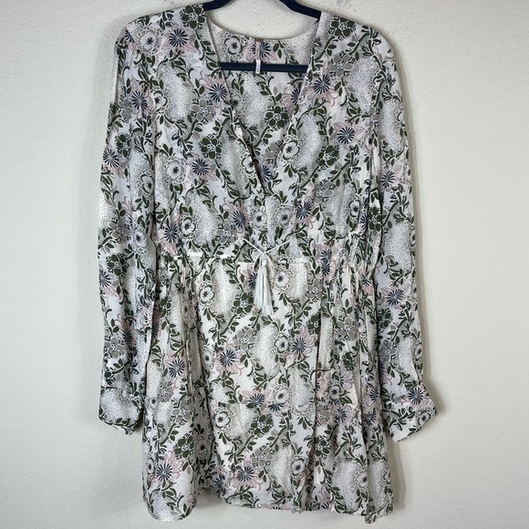 Free People Stealing Fire Mini Dress in Ivory Size Medium - Picture 2 of 7